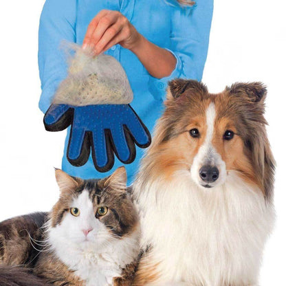 Guanto 2 in 1 per Deshedding e Massaggio – Toelettatura per Cani e Gatti (Mano Destra)