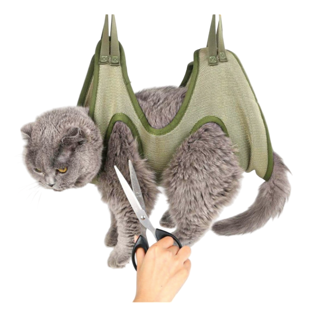 Cat Grooming Restraint Bag with Hammock